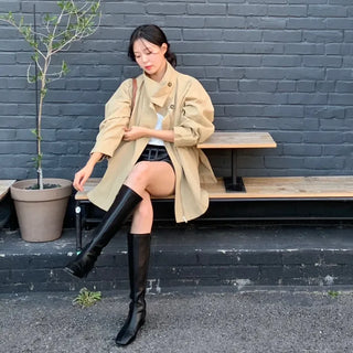 Chloé Oversized High-Neck Cape Field Jacket