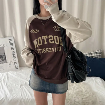 [Oversized] Boston Raglan Sweatshirt (4 colors)