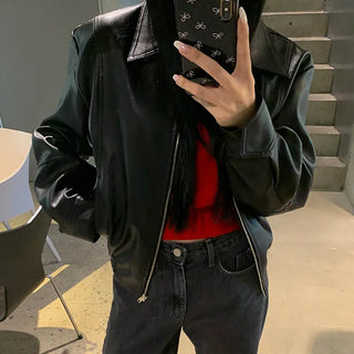 Cut leather jacket
