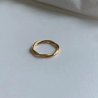 Twisted Wave Sterling Silver Ring (Size 3 and up)