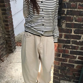 Balloon Pintuck Cotton Pants