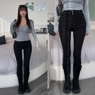 Sholley Two-Button High-Fit Skinny [Fleece-lined]