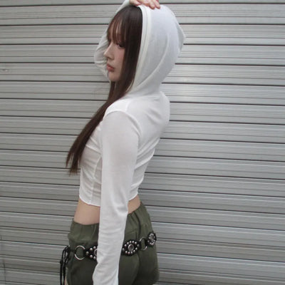 Wave Crop Hoodie (2 colors)