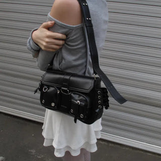 Corset studded shoulder bag