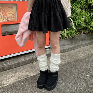 Sizzling Long Leg Warmers, Scrunchie Warmers, Layered Ribbed Long Socks