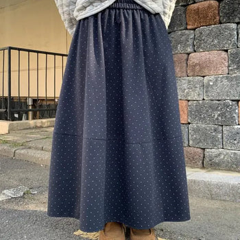 Amai Dot Brushed Long Skirt