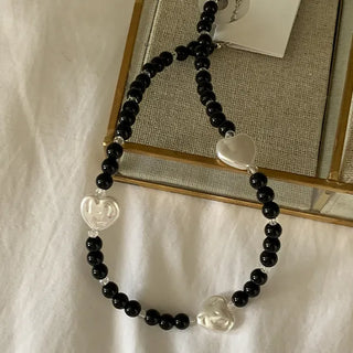 Becky Heart Pearl Point Bead Necklace
