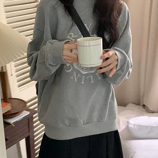 Sayring Loose Fit Embroidered Sweatshirt