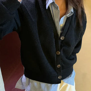Purding loose-fit V-neck cardigan