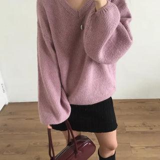 Alpaca Balloon V-neck Knit