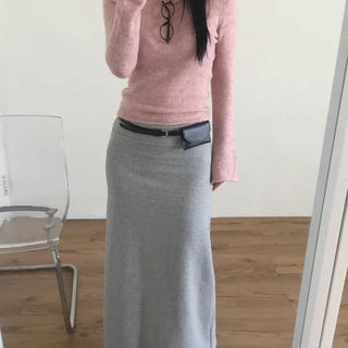 brushed maxi skirt