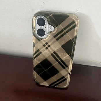 Kchen Hologram Check Pattern iPhone Case