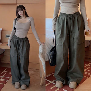 Bacon Pintuck Banding Cargo Wide Pants