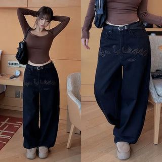 Gravy embroidered low wide pants