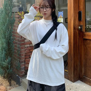 [UNISEX] Natty Stretchy Mock Turtleneck T-shirt