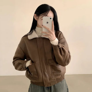 Thick Sheepskin Loose Fit Suede Mustang Jumper to Keep You Warm Until Winter