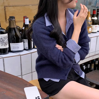Moji Slim Fit Line Layered Crop Shirt