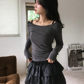 Boatneck snap tee
