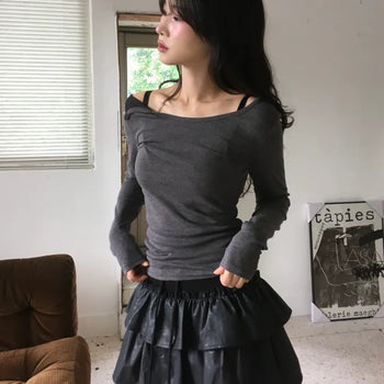 Boatneck snap tee