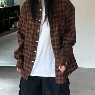 Unisex Winter Vintage Brushed Check Shirt