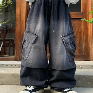 [UNISEX] Ment Denim Diagonal Big Cargo Pants