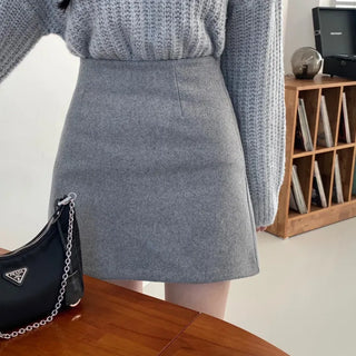Delight A-Line Winter Wool Mini Skirt