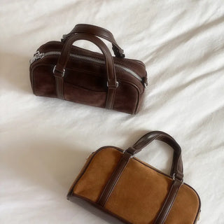 Brown Suede Mini Bag  brown suede mini bag   Mini Crossbody Bag Suede Bag AutumnWinter Daily Bag Square Tote Bag Office Handbag Commute Bag