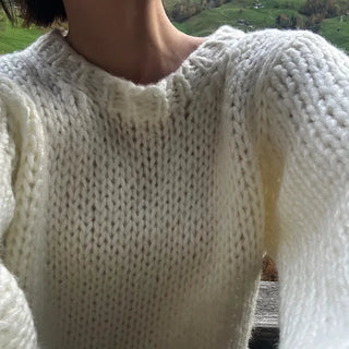 Thick Balloon Round Wool Knit