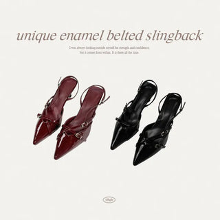 Skeleto Wrap Mini Buckle Shoes Pointed Heels Wedding Guest Look Shoes