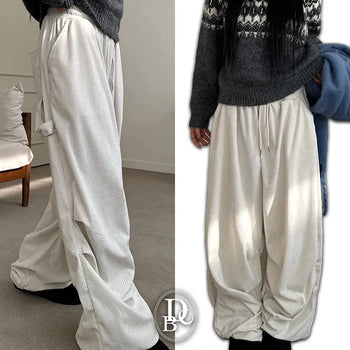 Kir Corduroy Knee Pintuck Elastic Pants