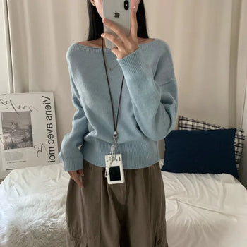 [Cinched Waist] Cozy Lip Neck Daily Basic Knit (5 colors)