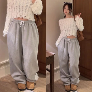 Corid Elastic Waist Wide Pants [Double Brushed]