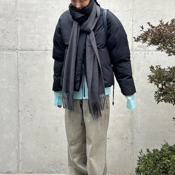 Wellon Low Strap Over-High Neck Padded Jacket