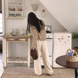 Fleece-lined Two-way Drawstring Jogger Pants