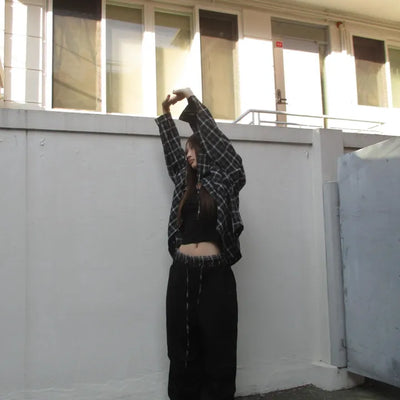 Checked Elastic Pants (2 colors)
