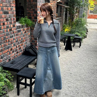 Maxi Long Denim Flare Skirt S, M - 1 color