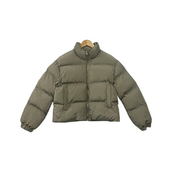 Demand Short Padded Jacket Beige/100% Wellon/Crop Padded Jacket/Wellon Padded Jacket/Soft Padded Jacket/Warm/Ski Resort