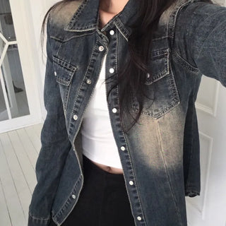 Washed denim shirt