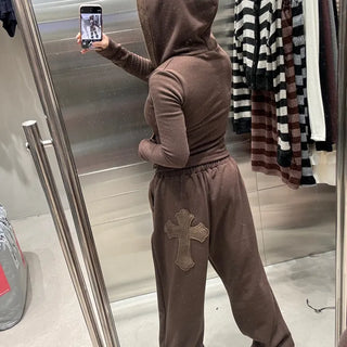 Cross Mink Color Block Wide Training Pants