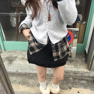 Straw Wool Hooded Cardigan