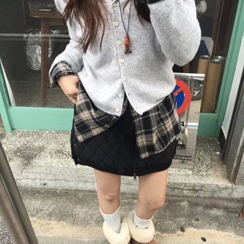 Straw Wool Hooded Cardigan