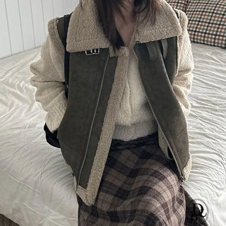 Meti High-Neck Fur-Lined Shearling Vest