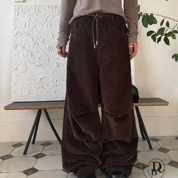 Trill Corduroy Knee Pintuck Pants