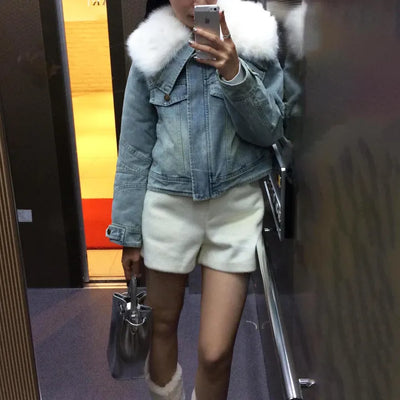 Wool Half Pants Shorts Year-End Look High-Waisted Wool