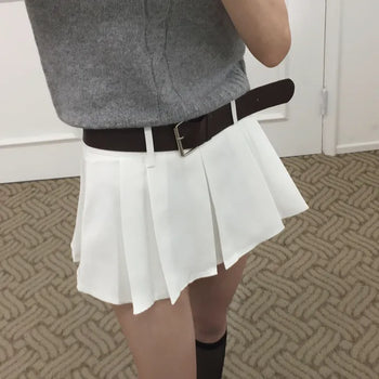 PLEATS BELT SKIRT  Pleated Belt Skirt