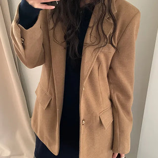 Closing Button Wool Jacket