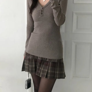Ribbed Button T-shirt (3 colors)