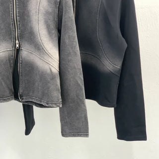 Pigment Washed Two-Way Zip-Up