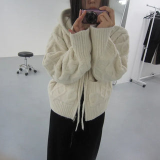 Knit Zip-up Hoodie