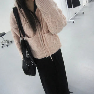 Knit Zip-up Hoodie